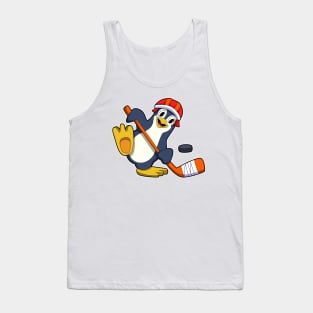 Penguin at Ice hockey with Ice hockey stick & Cap Tank Top